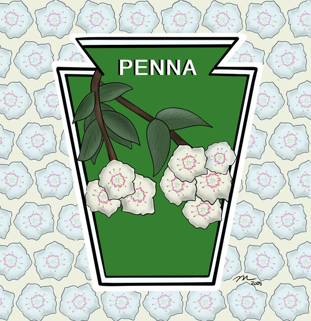 PA Road Sign Floral Print