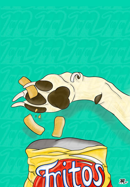 Corn Chip Dog Paw